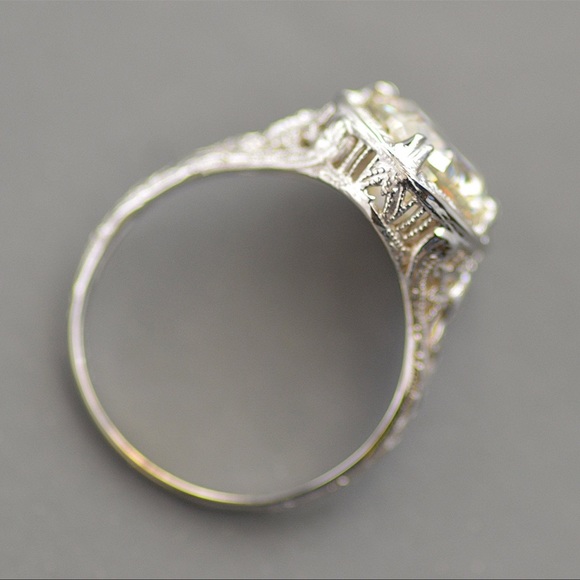 Antique 1920’s Moissanite engagement ring (Incredible). - Picture 7 of 14